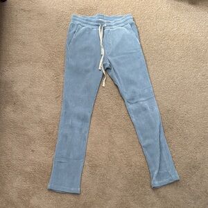 Men's Blue Corduroy Pants With Drawstring